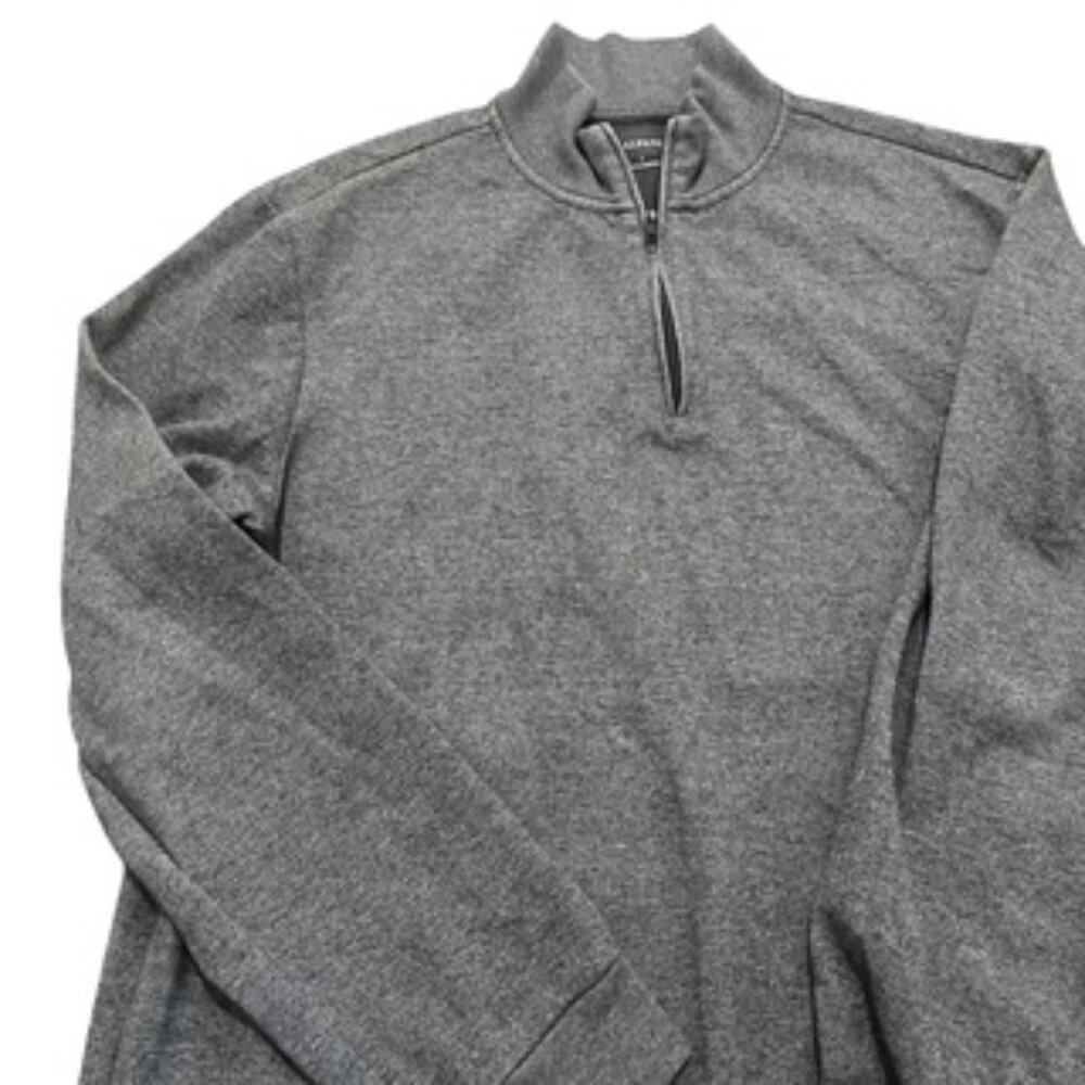Alfani Men's Quarter Zip Pullover Sweater Size Large Gray Knit lightweight layer